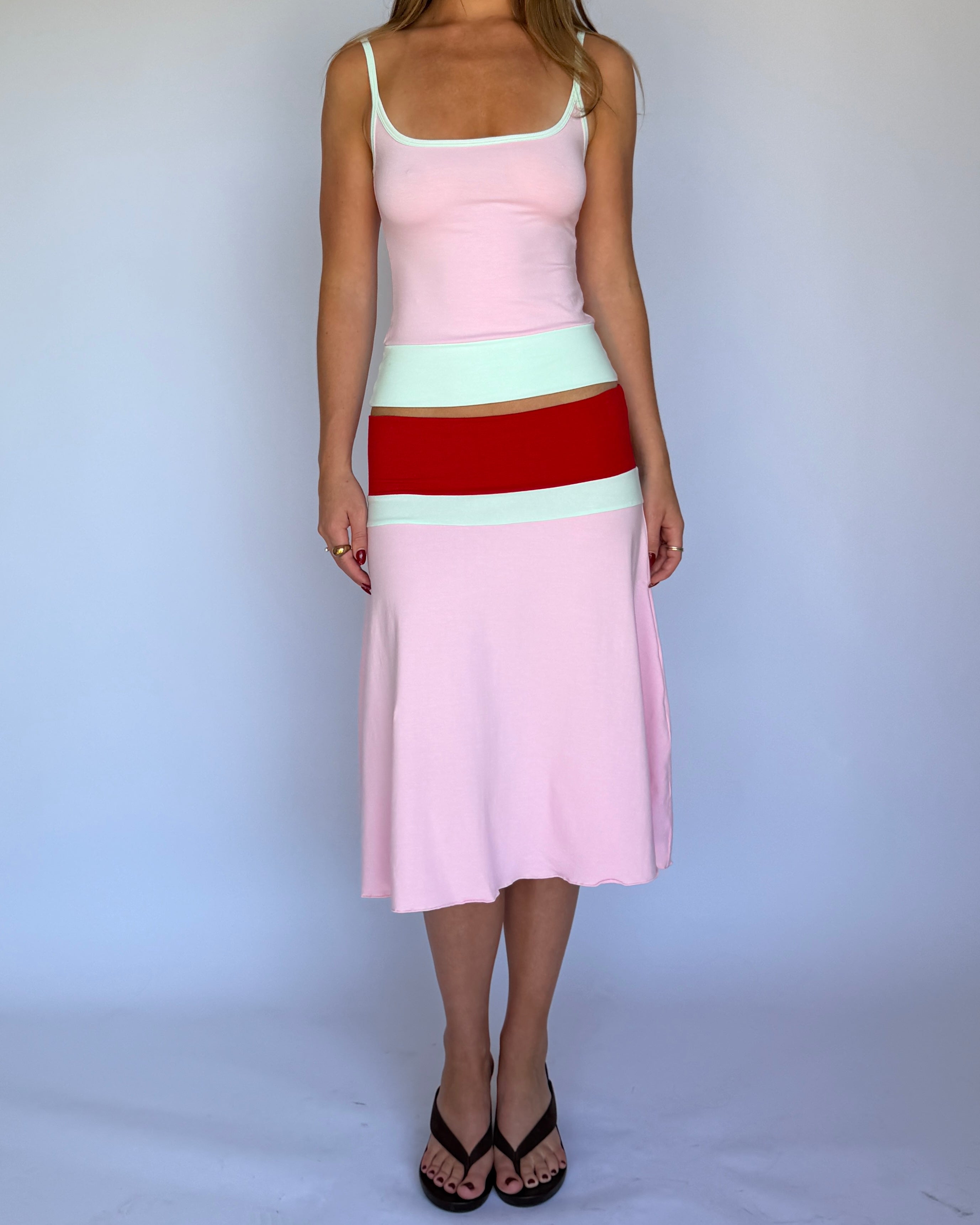 Lucy Midi Skirt - Sorbet