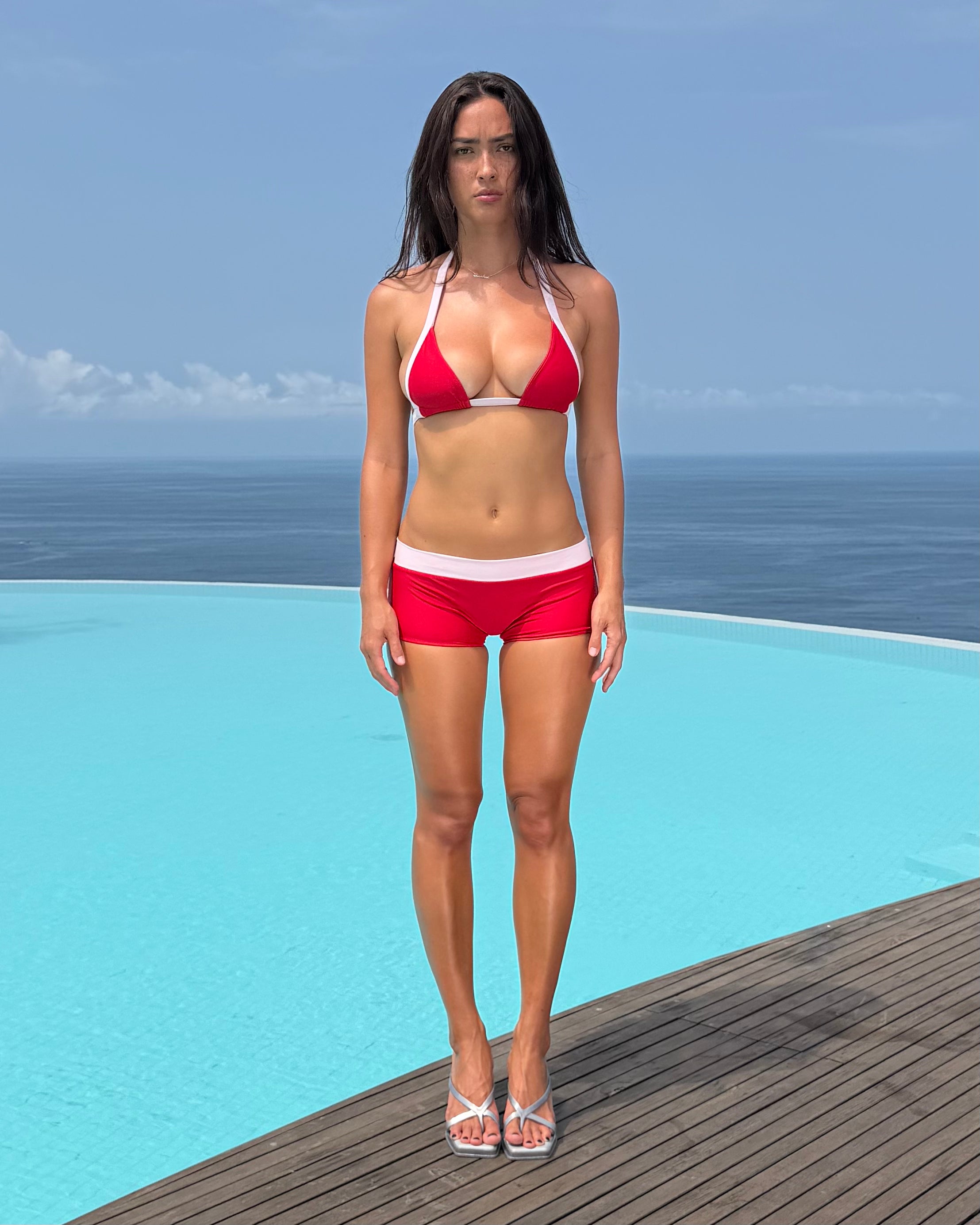 Low Rise Swim Short - Pomegranate